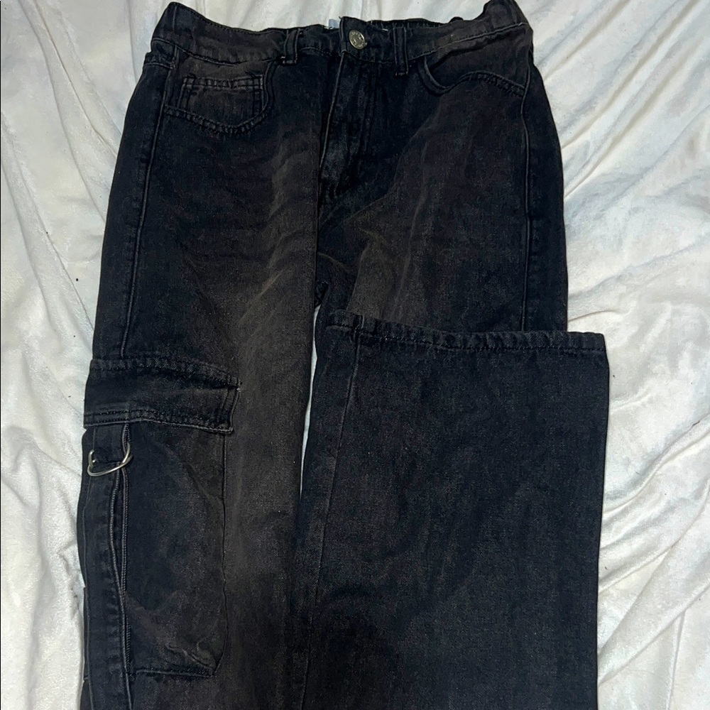 Refuge Womens Relaxed Black Jeans